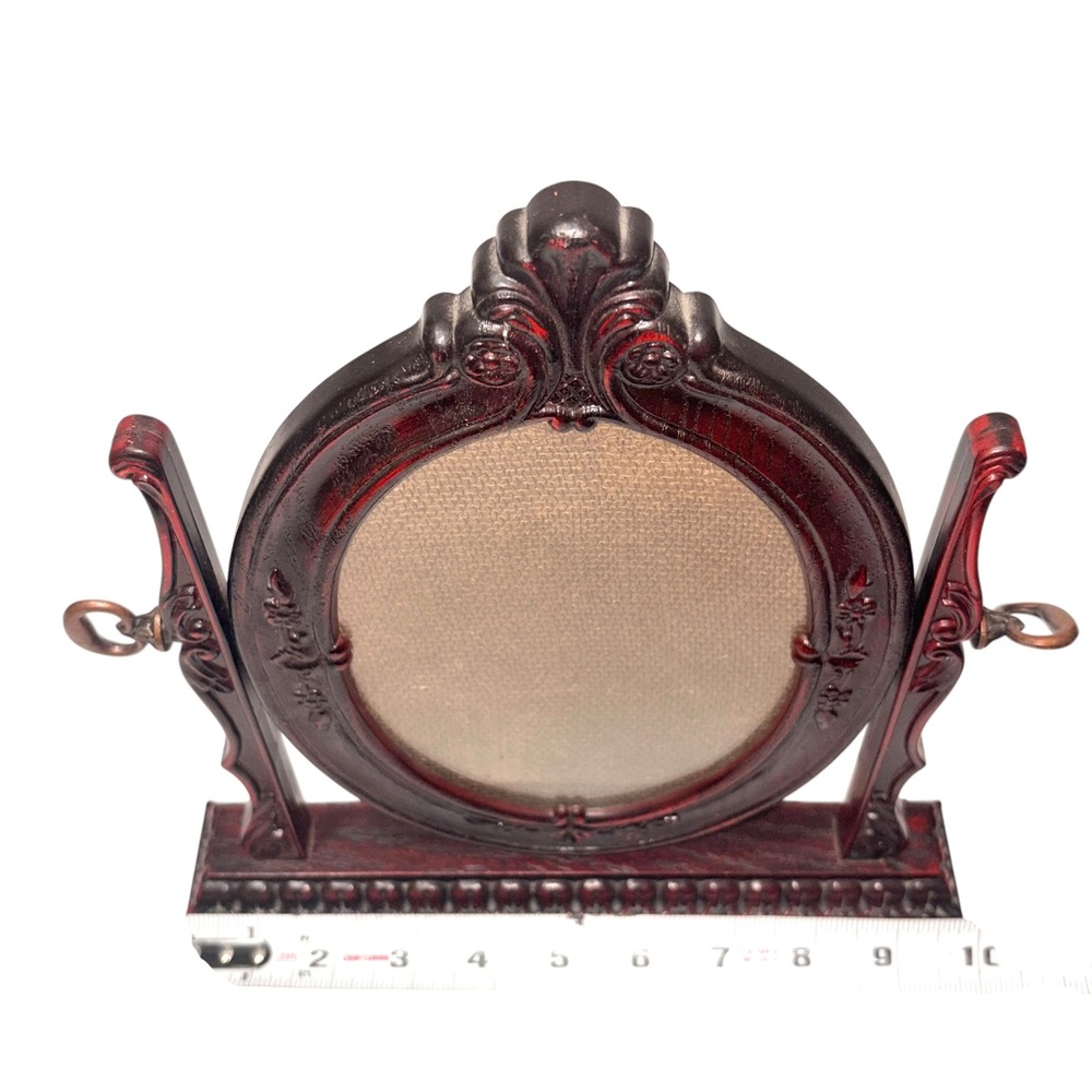 Vintage Ornate Oval Swivel Faux Wood Tilt Picture Frame 5" x 7" BRITISH~MCM - Picture 12 of 16